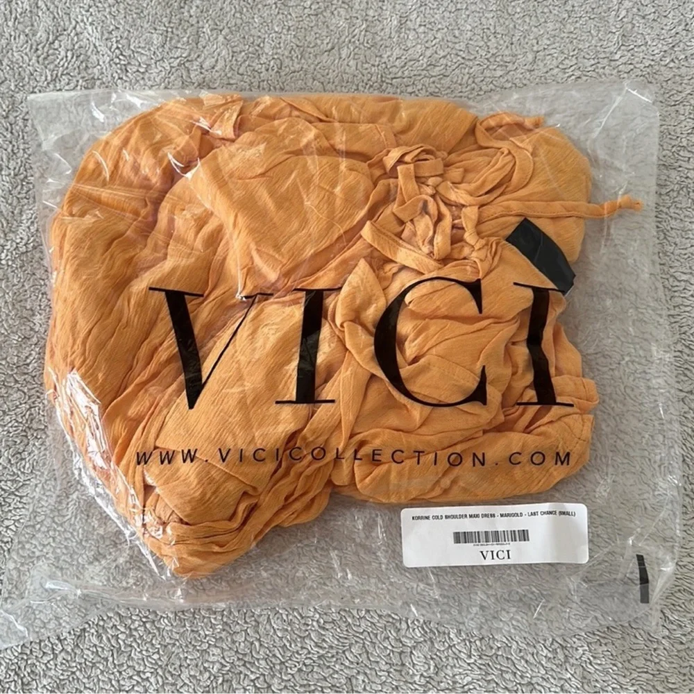 VICI Korinne Cold Shoulder Maxi Dress Marigold NWT